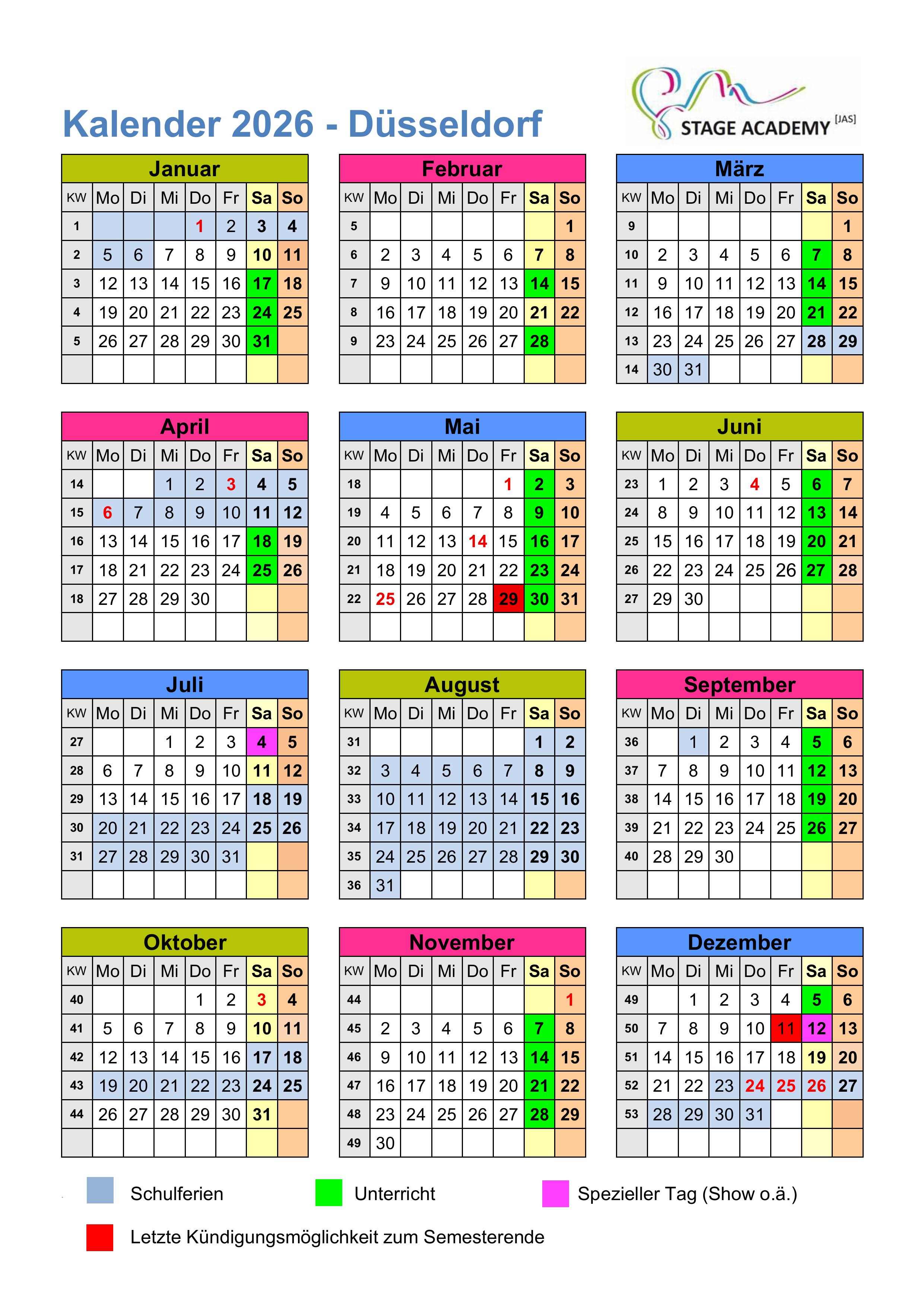 Kalender DuDo 2026